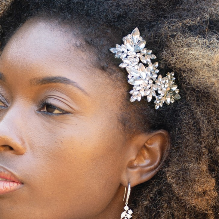 Ivory and Co Moonstar Silver Sparkling Crystal and Pearl Hair Comb