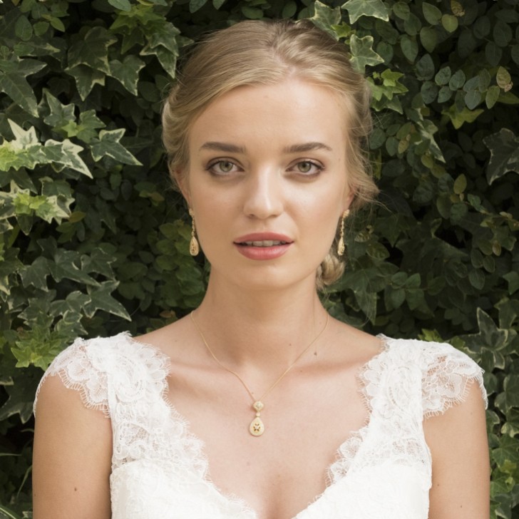 Ivory and Co Moonstruck Gold Crystal Wedding Earrings