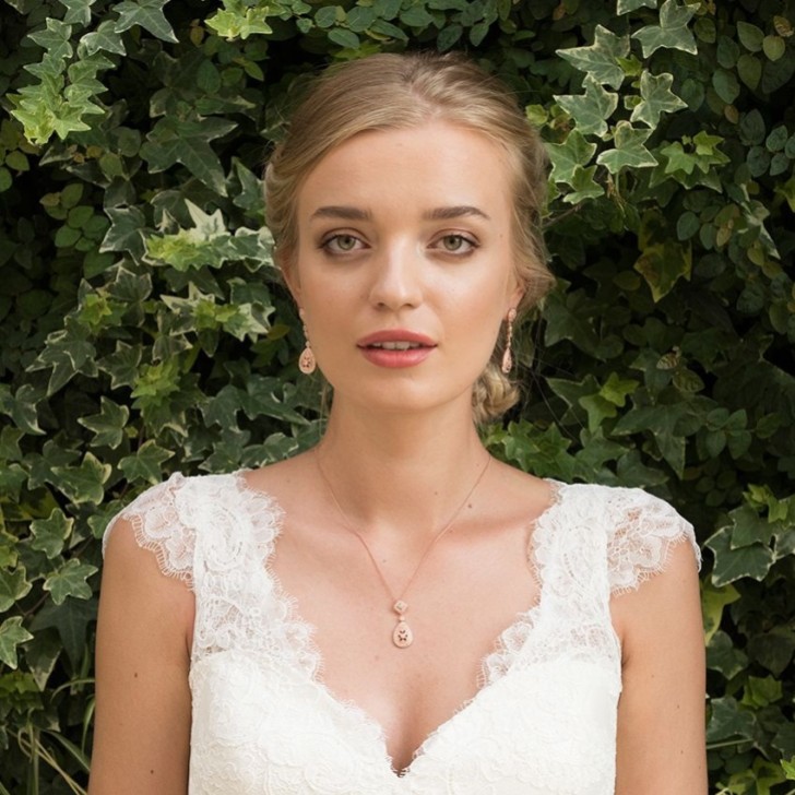 Ivory and Co Moonstruck Rose Gold Crystal Wedding Earrings