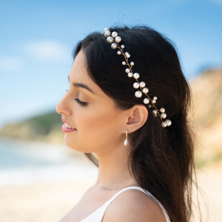 Ivory and Co Ocean Dream Gold Pearl Hair Vine