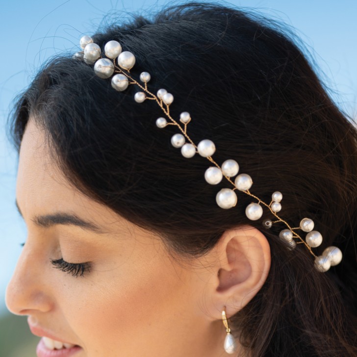 Ivory and Co Ocean Dream Gold Pearl Hair Vine
