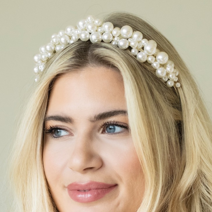 Ivory and Co Odyssey Statement Pearl Cluster Bridal Headband