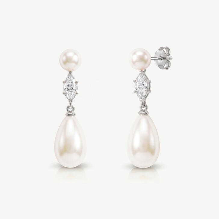 Ivory and Co Oxford Crystal Pearl Drop Earrings