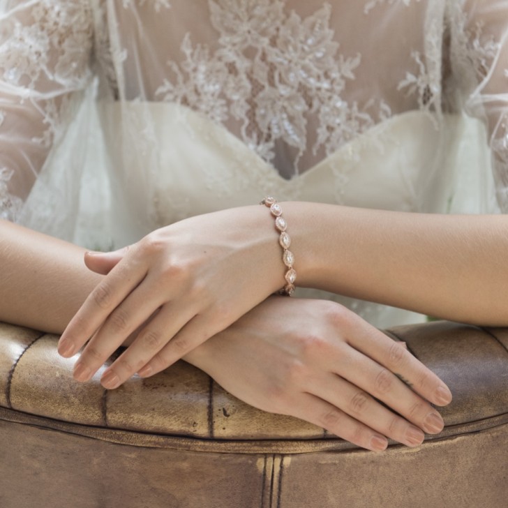 Ivory and Co Promise Cubic Zirconia Wedding Bracelet (Rose Gold)