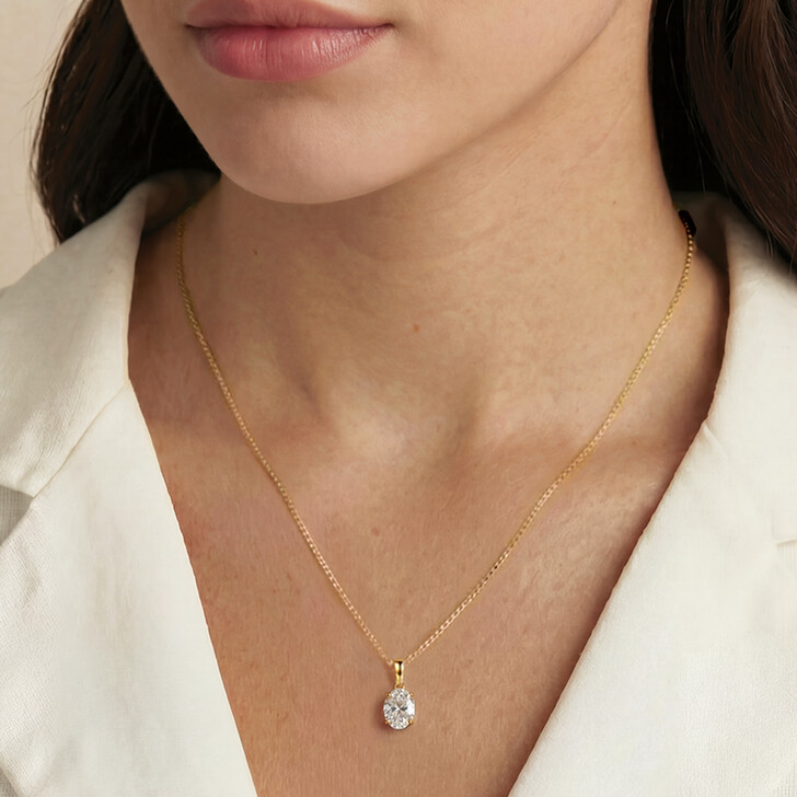 Ivory and Co Rapture Gold Cubic Zirconia Pendant Necklace