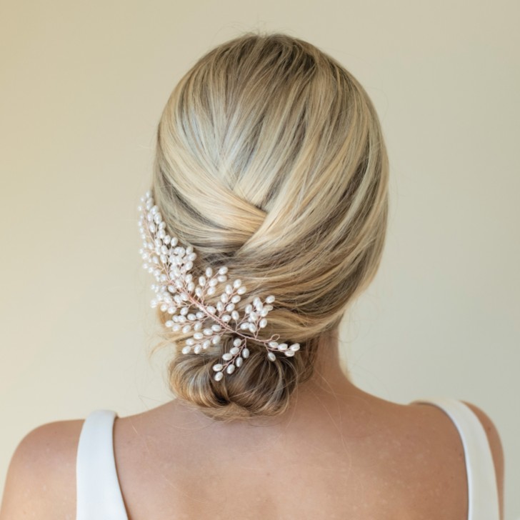 Ivory and Co Rose Gold Seaspray Pearl Cluster Bridal Hair Comb