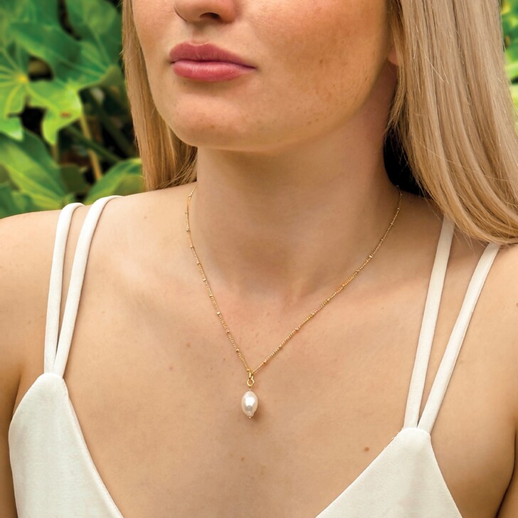 Ivory and Co Saint Lucia Gold Pearl Pendant Necklace
