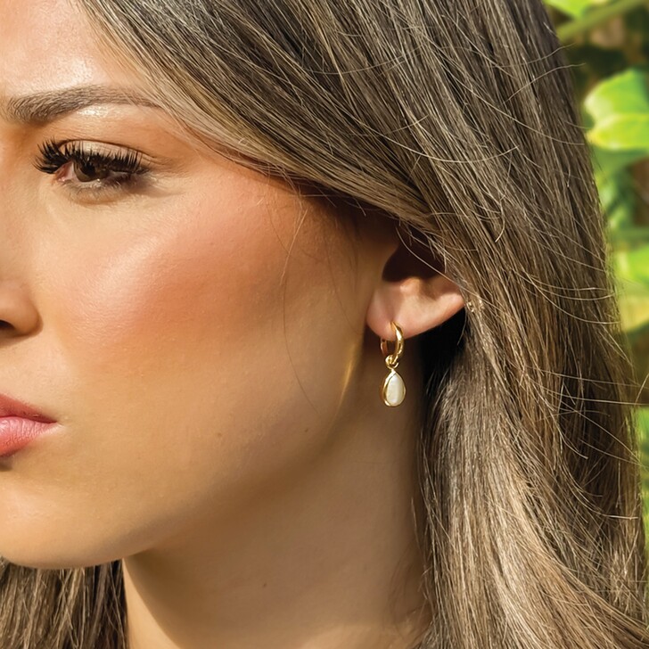 Ivory and Co Santorini Gold Pearl Charm Earrings