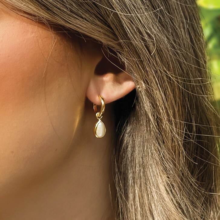 Ivory and Co Santorini Gold Pearl Charm Earrings