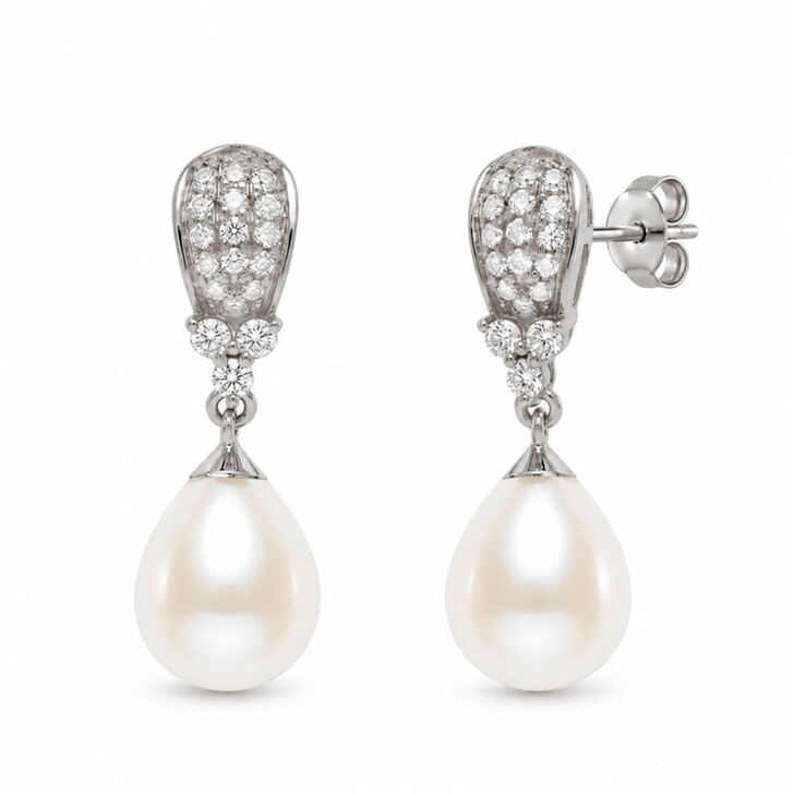 Ivory and Co Pendants d'oreilles de mariage Serrano en perles