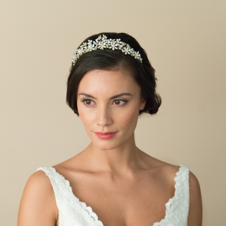 Ivory and Co Seville Golden Flowers and Leaves Bridal Tiara