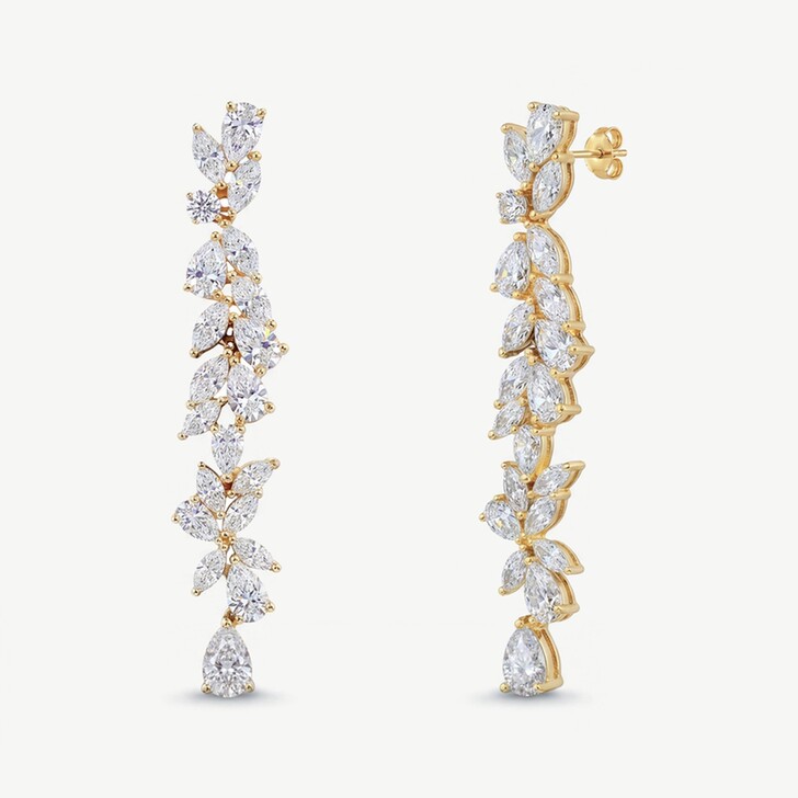 Ivory and Co Shaftesbury Gold Crystal Cluster Earrings
