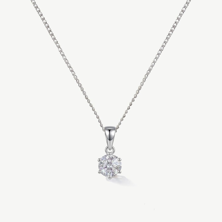 Ivory and Co Solitaire Crystal Brilliant Cut Pendant Necklace