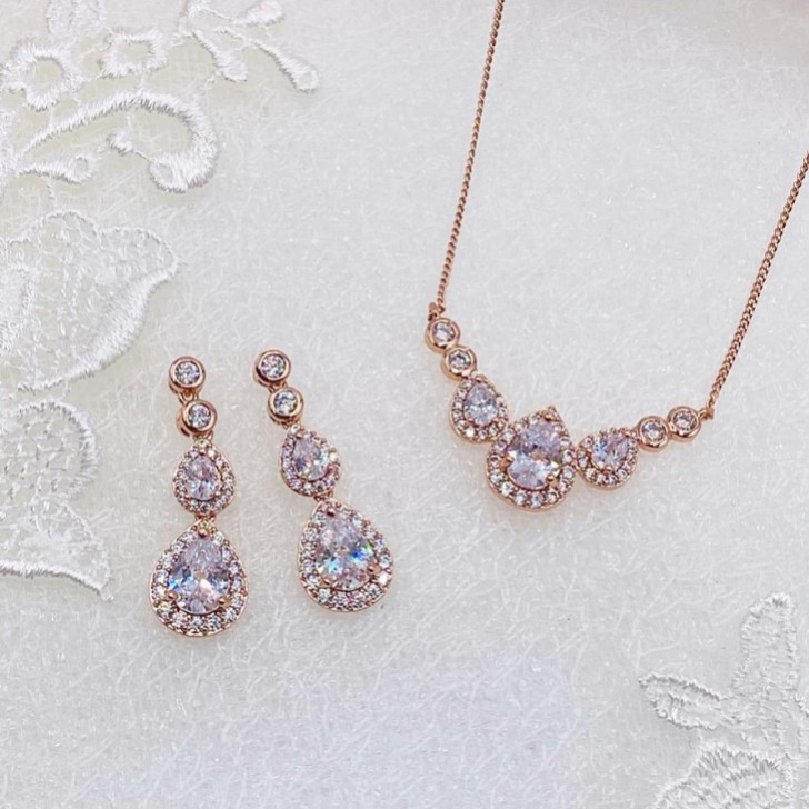 Ivory and Co Sorbonne Rose Gold Bridal Jewelry Set