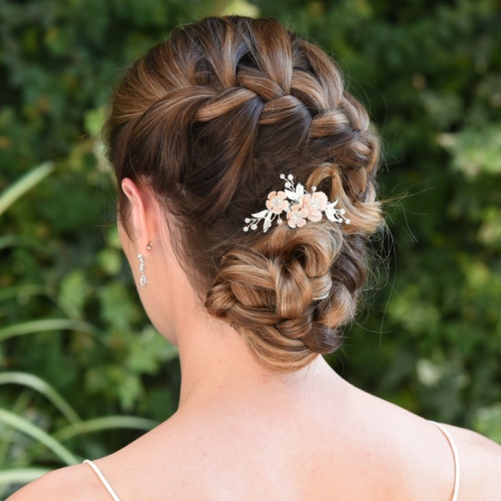 Ivory and Co Spirit Pale Pink Blossoms and Crystal Hair Clip
