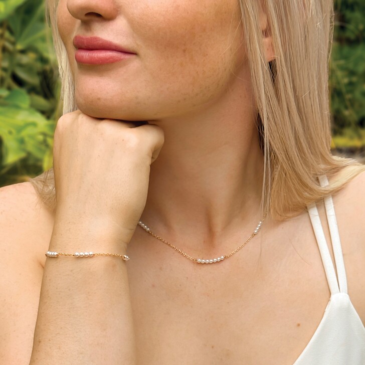 Ivory and Co St Ives Gold Pearl Chain Necklace