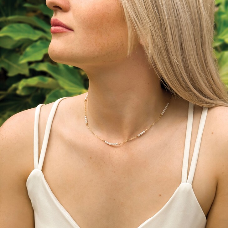 Ivory and Co St Ives Gold Pearl Chain Necklace