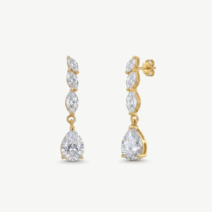 Ivory and Co Stanford Gold Crystal Mini Drop Earrings