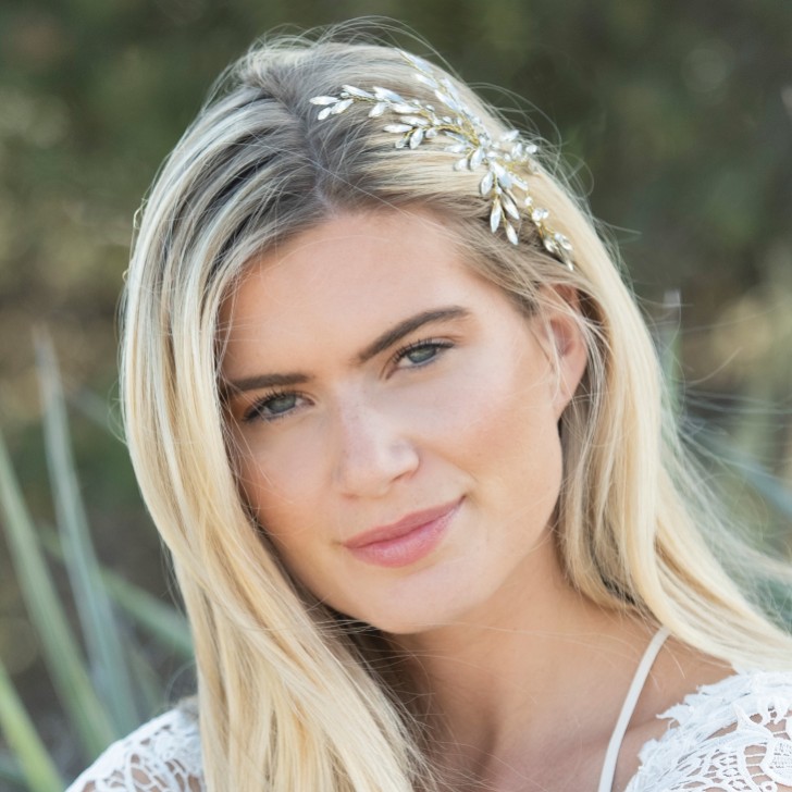 Ivory and Co Sunflower Gold Crystal Spray Wedding Hair Clip