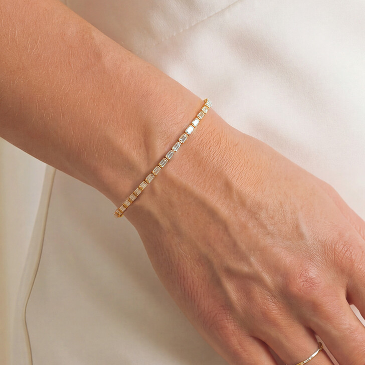 Ivory and Co Templeton Gold Crystal Baguette Bracelet