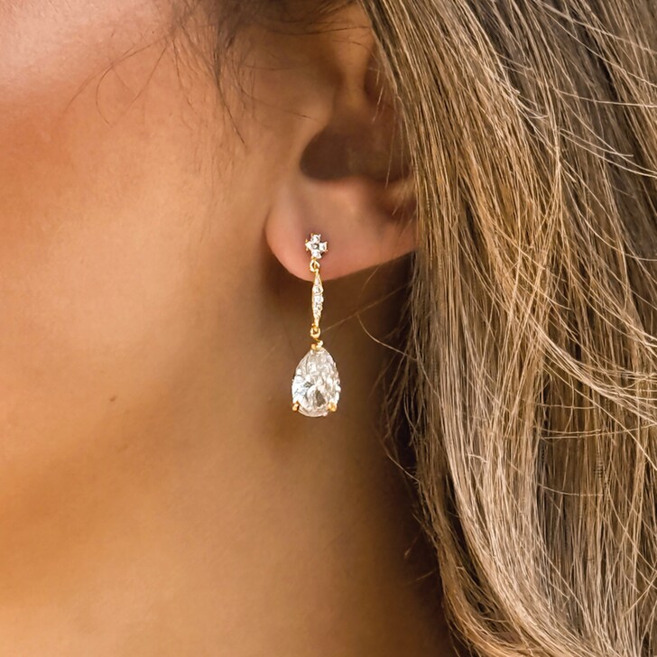 Ivory and Co Tetbury Gold Crystal Drop Earrings