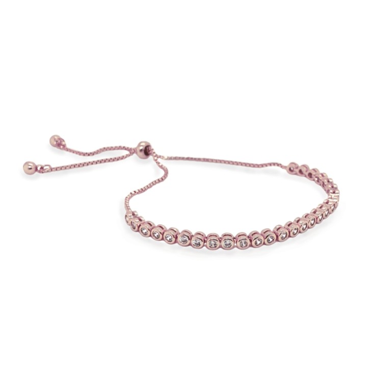 Ivory and Co Tivoli Rose Gold Dainty Crystal Toggle Bracelet