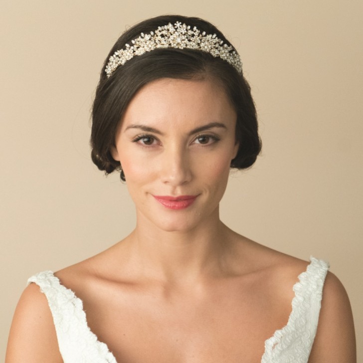 Ivory and Co Trinity Gold Vintage Inspired Floral Bridal Tiara
