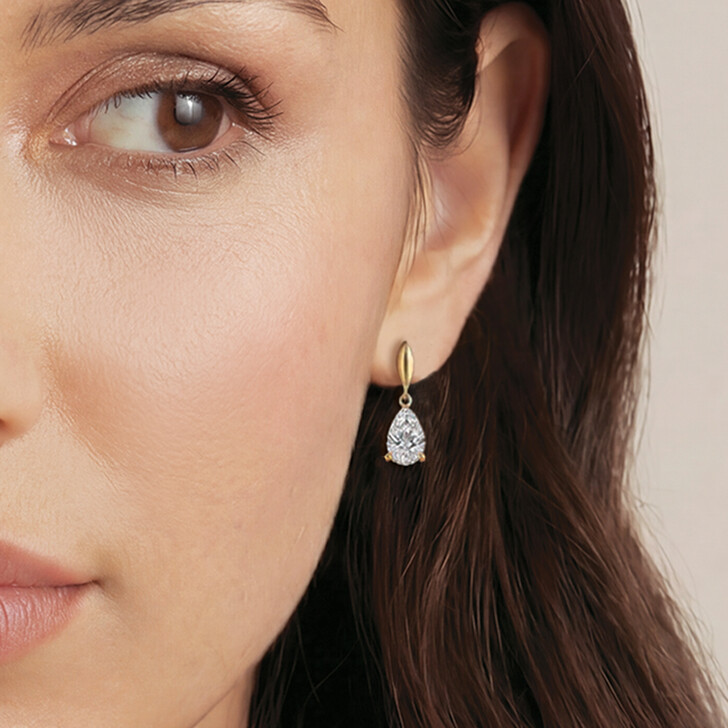 Ivory and Co Vanderbilt Gold Teardrop Crystal Earrings