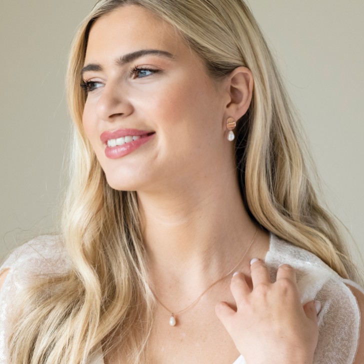 Ivory and Co Westbury Rose Gold Pearl Drop Pendant