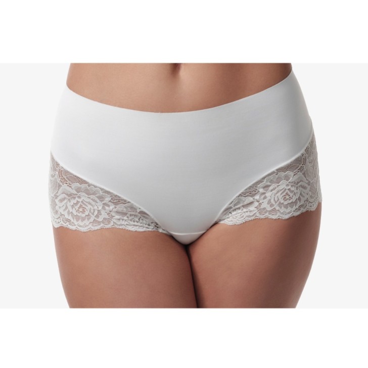 Ivory Mid Waist Lace Bridal Shorts