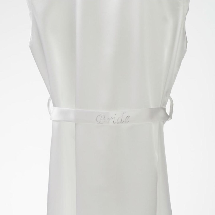 Ivory Satin Diamante 'Bride' and 'Just Married' Bridal Robe