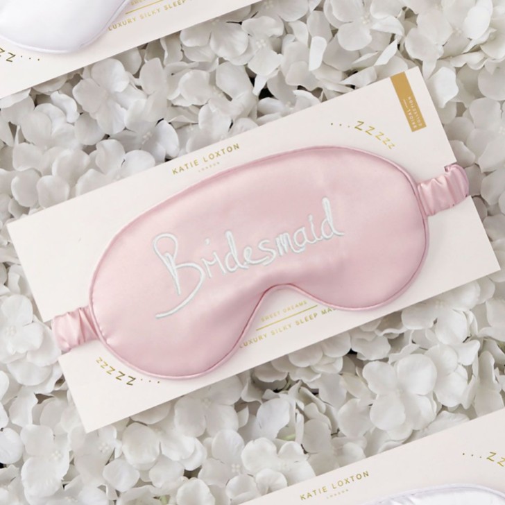 Katie Loxton 'Bridesmaid' Pink Satin Eye Mask
