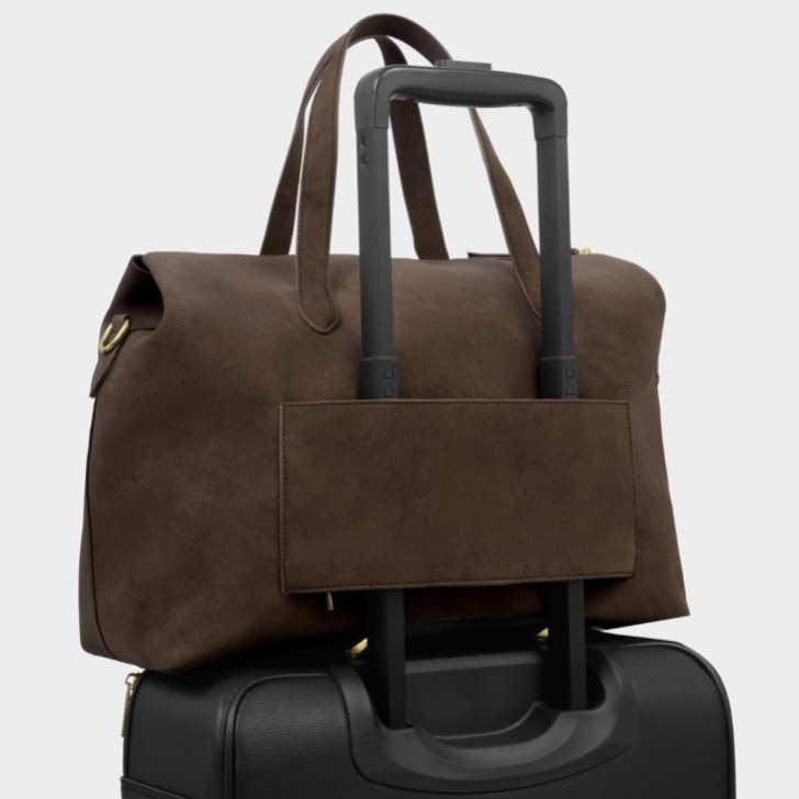 Katie Loxton Milan Chocolate Faux Suede Cabin Bag