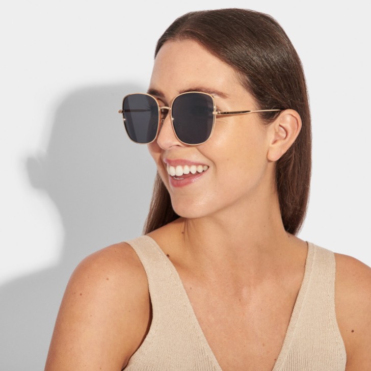 Katie Loxton Sahara Gold and Black Square Sunglasses