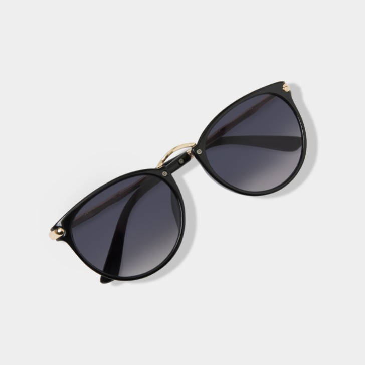 Katie Loxton Santorini Black Wide Cat Eye Sunglasses
