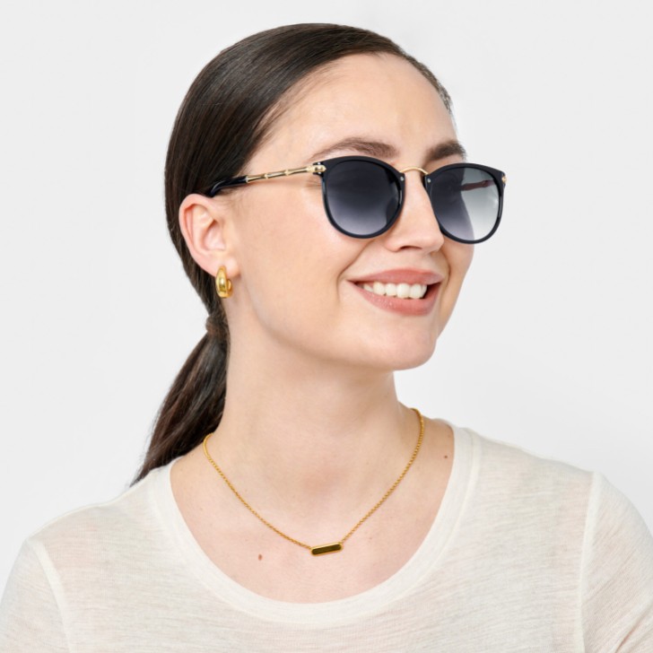 Katie Loxton Santorini Black Wide Cat Eye Sunglasses
