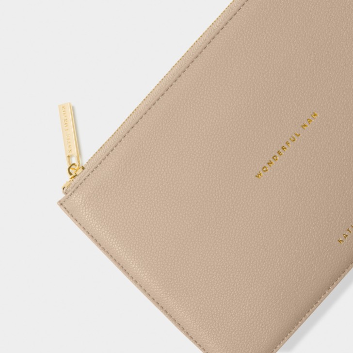 Katie Loxton 'Wonderful Nan' Light Taupe Sentiment Pouch
