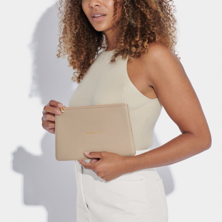 Katie Loxton 'Wonderful Nan' Light Taupe Sentiment Pouch