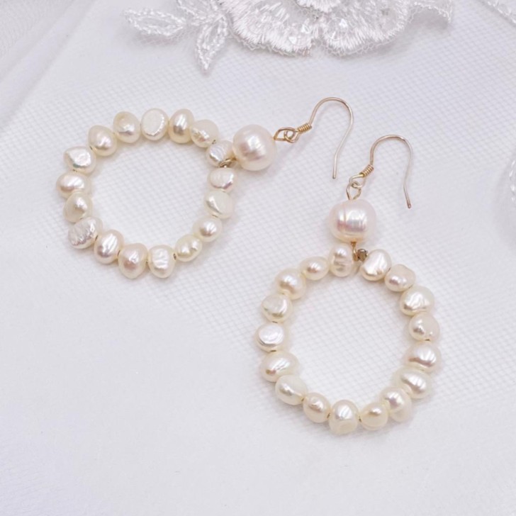 Kelara Freshwater Pearl Hoop Earrings