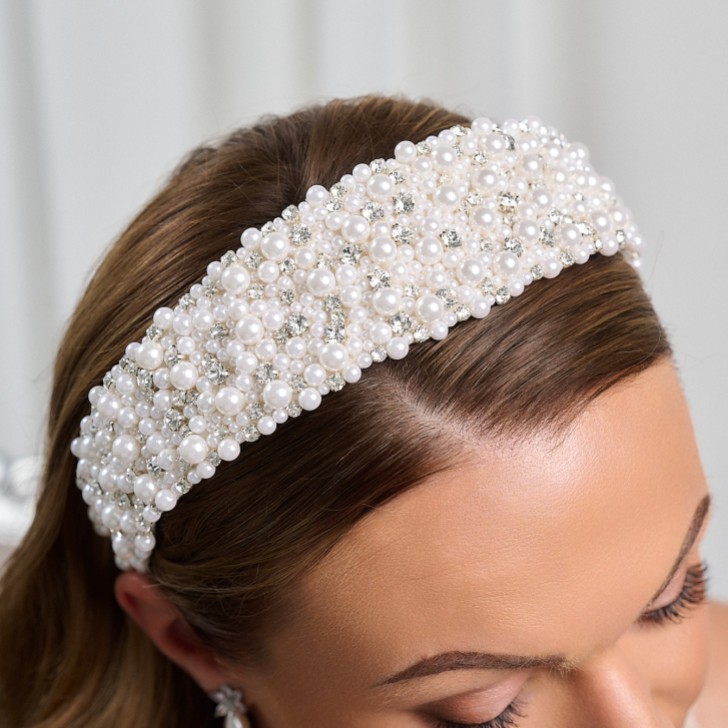 Laila Statement Pearl and Crystal Embellished Headband
