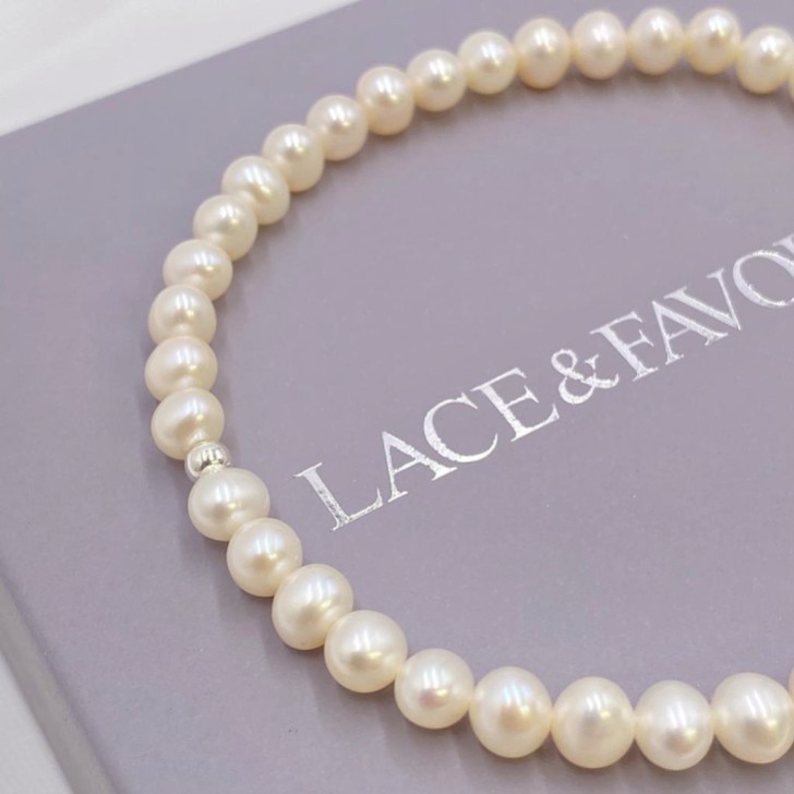 Laisani Simple Freshwater Pearl Wedding Bracelet