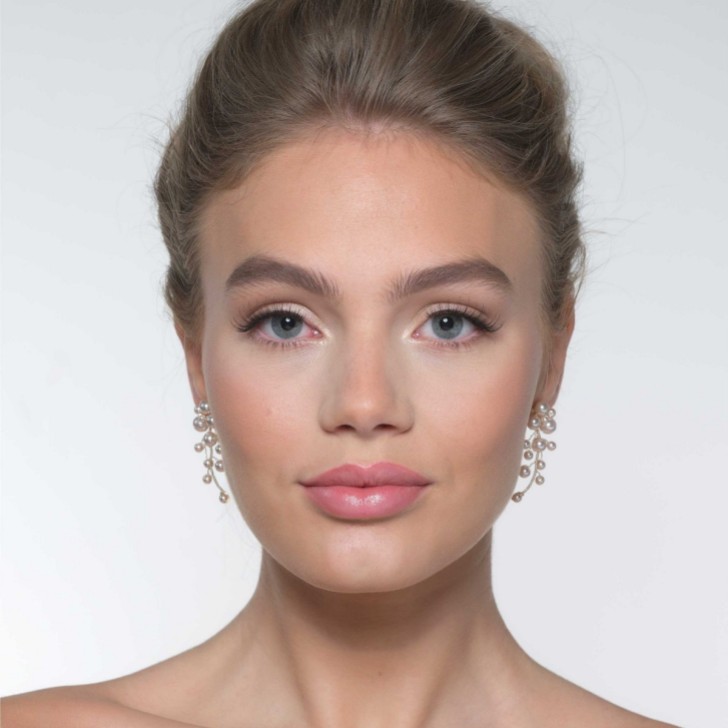 Laurel Blush Pearl Branch Gold Drop Earrings