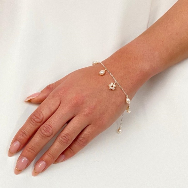 Lavinia Freshwater Pearl Drop Chain Bracelet