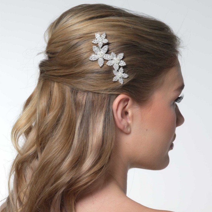 Leilani Crystal Floral Hair Comb
