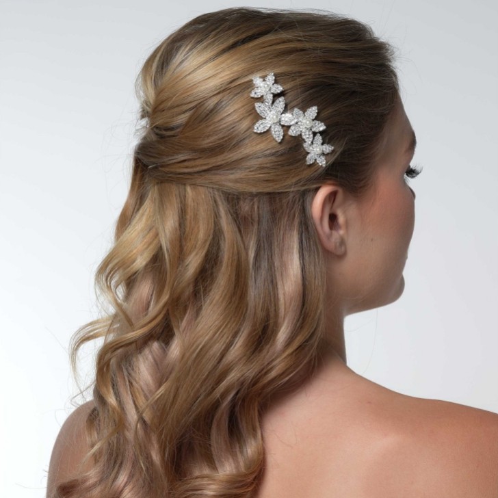 Leilani Crystal Floral Hair Comb
