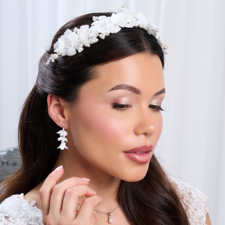 Lilybelle Ivory Floral Drop Earrings