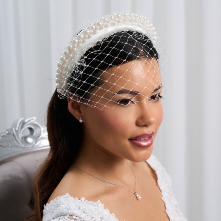 London Ivory Chunky Pearl Birdcage Stirnband