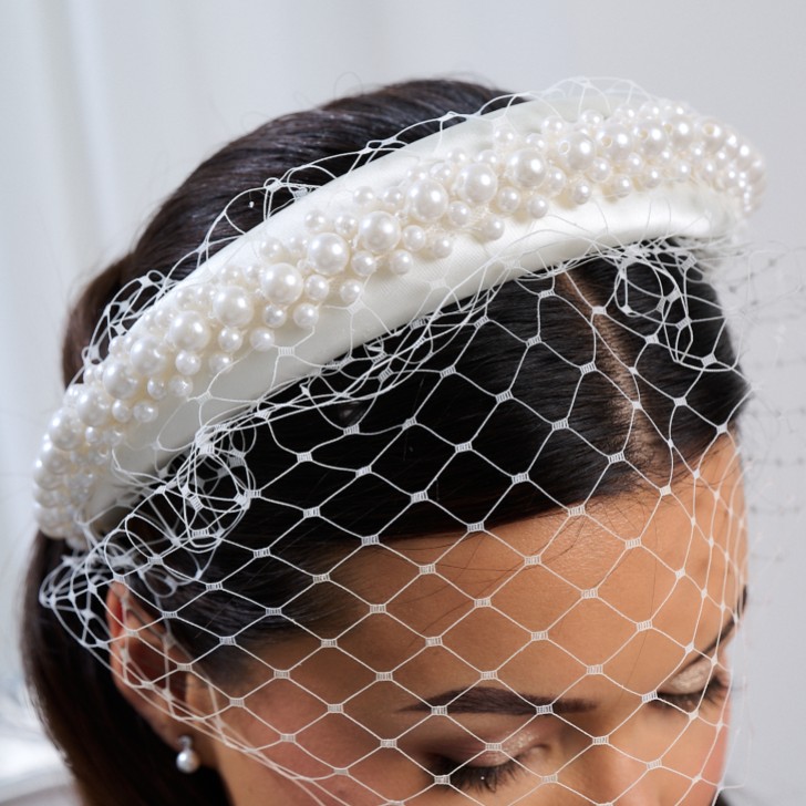 London Ivory Chunky Pearl Birdcage Stirnband