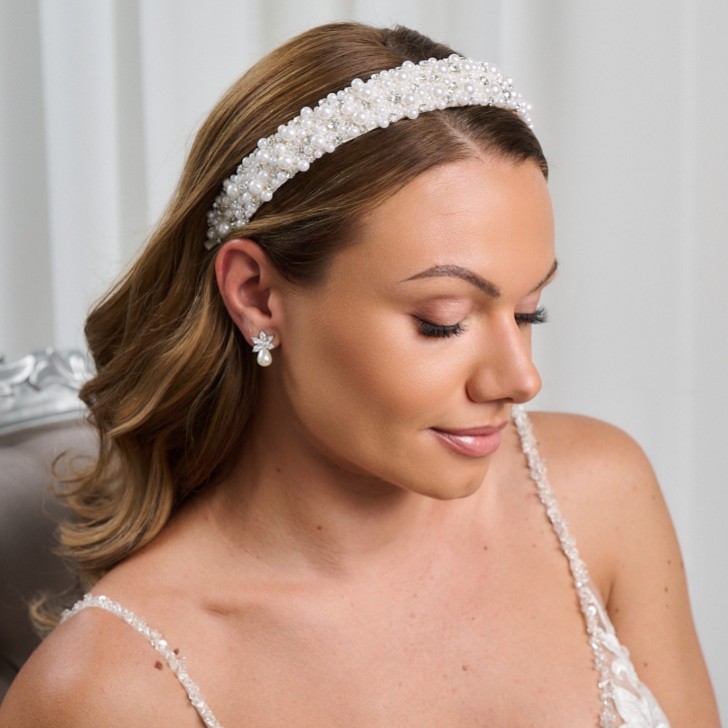Lyra Pearl and Crystal Embellished Headband