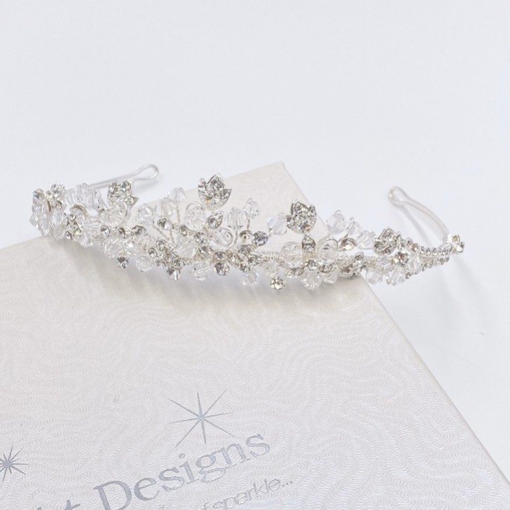 Matilda Diamante Leaves and Crystal Wedding Tiara